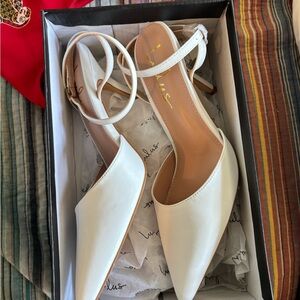 Lulu's Cream Ankle Strap Heels